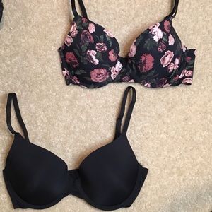 Vince Camuto Set of Bras Black Floral 36C NWOT.